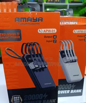 Amaya Power Bank 20000mah Fast Charging With Cables
