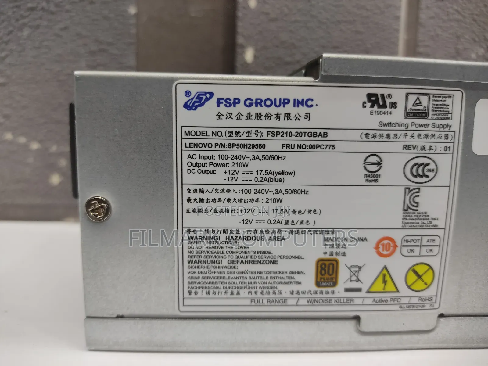 Lenovo M800 210W FSP Group Power Supply PSU