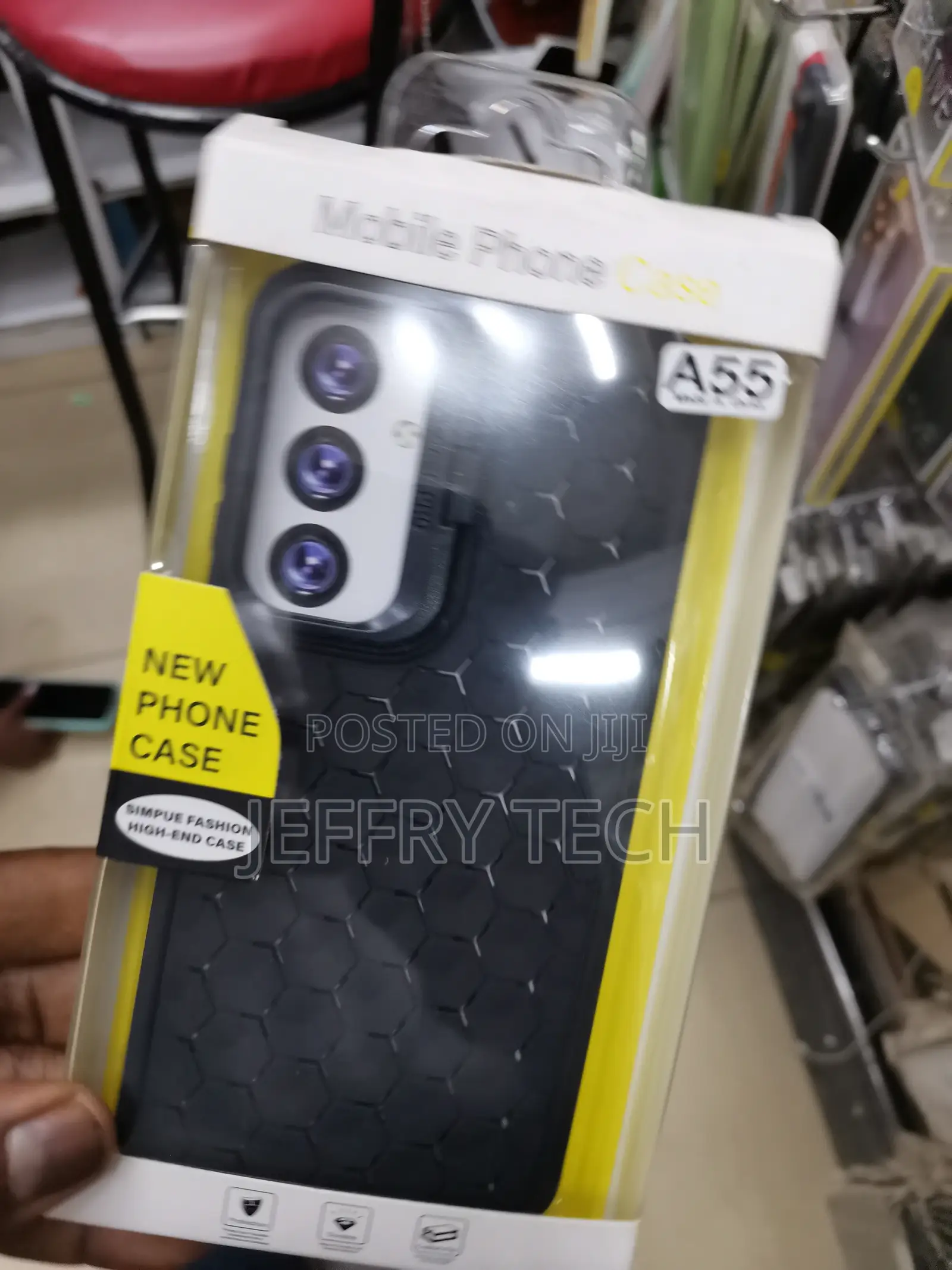 Shockproof Honeycomb Case for Samsung Galaxy A55-Black