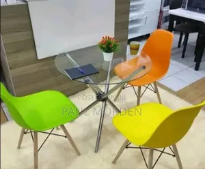 Glass Top Outdoor Dining Set With Three Dining Chairs