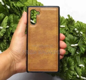 Samsung A55 Leather Back Cover ( Black and Brown)