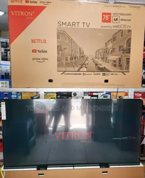 Vitron 75 Inch UHD Frameless Smart TV, DVB-T2+WEBOS