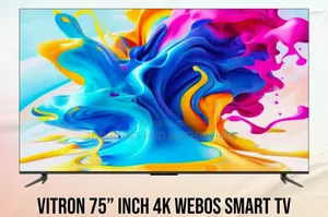 Vitron 75 Inch UHD Frameless Smart TV, DVB-T2+WEBOS