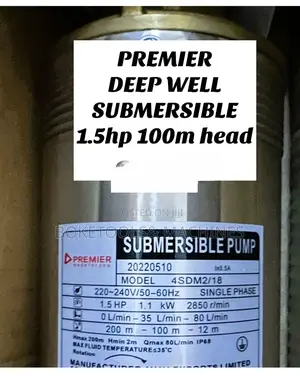 Premier 1.5hp 100m Deep Well Submersible Pump