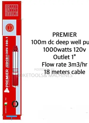 Premier 100m Dc Deep Well Pump 1000w 1inch