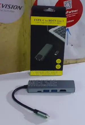 5in1 USB C Adapter With Ethernet, USB C3.0 Hub With M Rj45