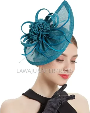 Peacock Blue Elegant Flower Fascinator