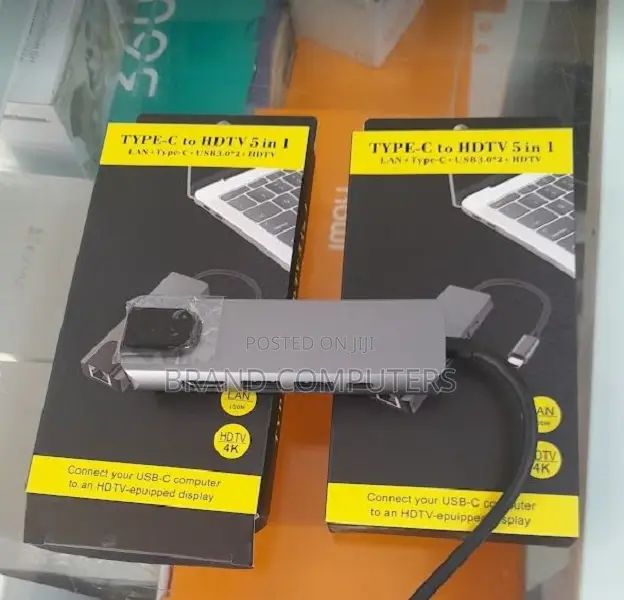 Type-C to 5-in-1 USB C Adapter With USB C to Hdmi, Lan