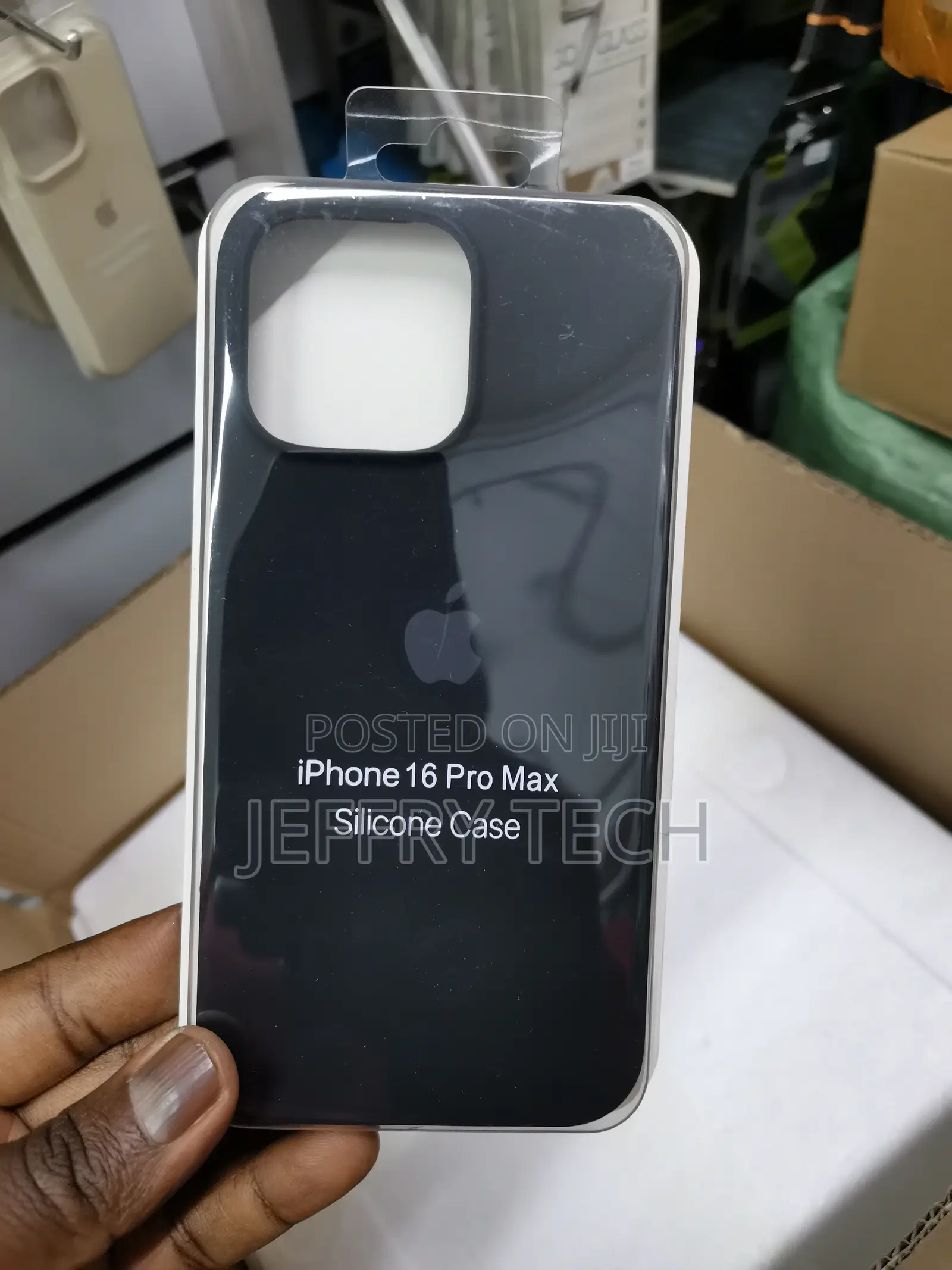 iPhone 16 Pro Max Case Silicone Soft Gel Rubber-Black