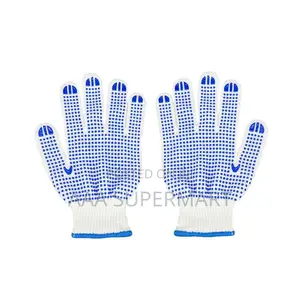 White PVC Dotted Cotton Gloves
