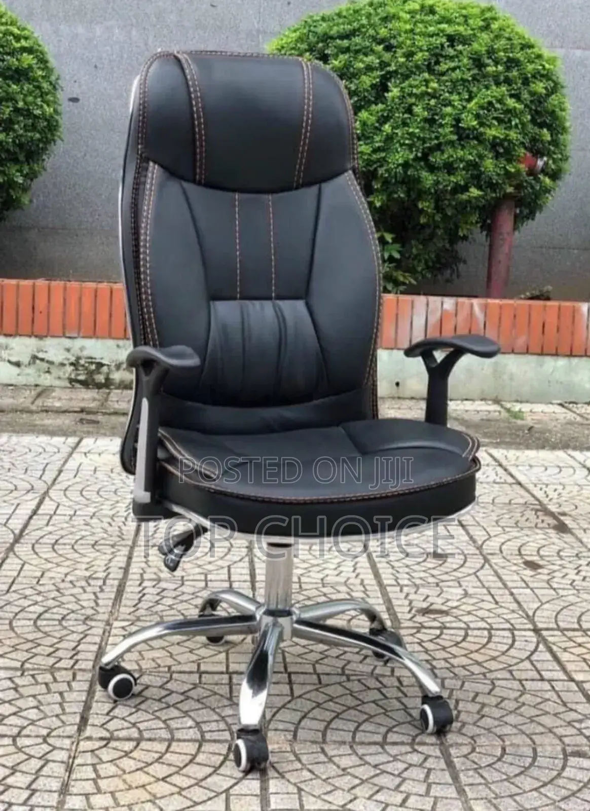 Black Leather Office Chair (C-35)