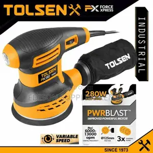 TOLSEN Random Orbital Sander 280 Watts + Free Sanding Sheets