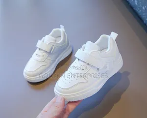 All White Kids Sneakers Shoes 21-38