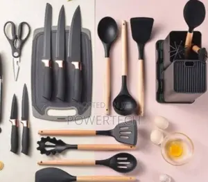 19 PCS Silicone Spoon Set,Comes With Chopping Board