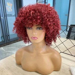 African Magenta Colored Wig for Ladies No More Forehead