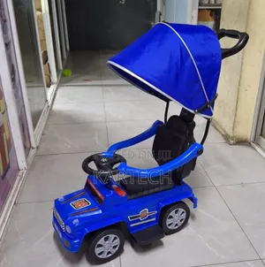 Blue Push Ride on Car With Canopy