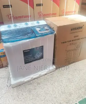 White 12kgs Vision Twin Tub Washing Machine v/N12kg