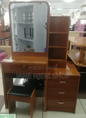 Brown Dressing Table Plus Sliding Mirror DT-01