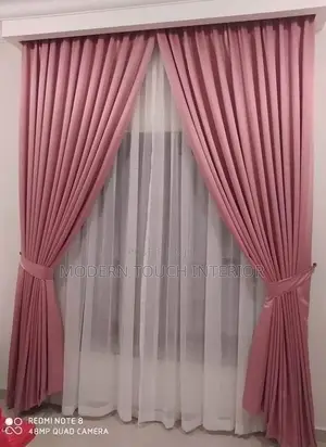 Pink Linen Curtains