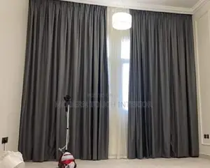 Durable Grey Poly-Cotton Curtains