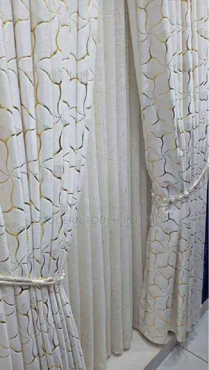White Printed Curtains