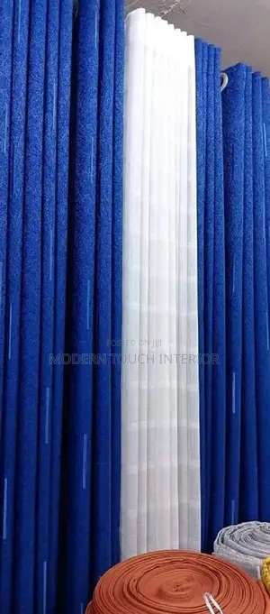 Blue Printed Curtains