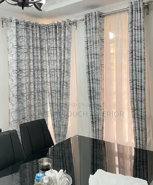 Patterned White Printed Curtains