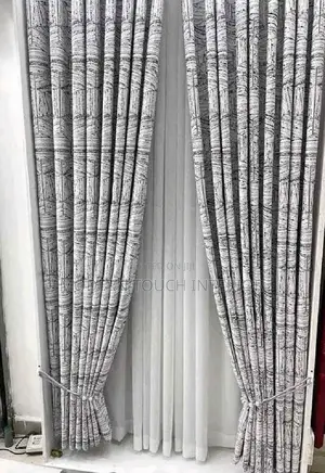 Textured White Patterned Curtains