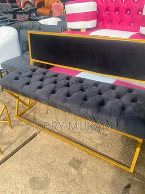 Black Velvet Waiting Bench