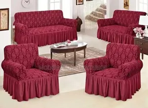 Maroon 5 Seater Jacquared Sofa Cover