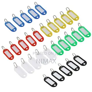 Pack of 50pcs Key Tags With Split Rings Plastic ID Name