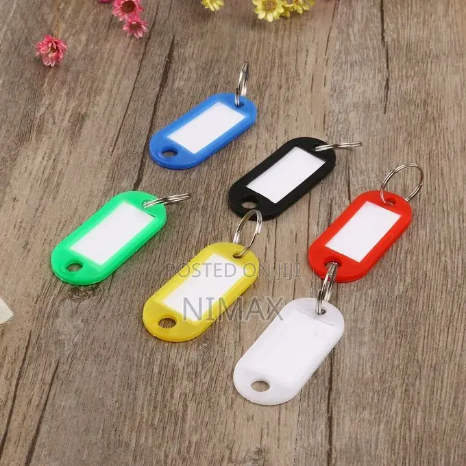 Pack of 50pcs Key Tags With Split Rings Plastic ID Name
