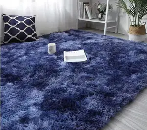 Blue Patched Fluffy Carpets