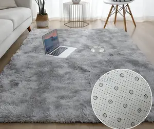 Light Grey Patched Fluffy Carpet