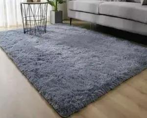 Plain Grey Fluffy Carpets