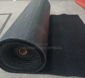 Elegant Large Black PVC Spaghetti Carpet