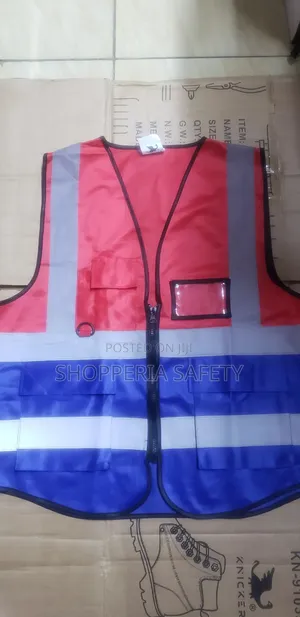 Red and Black Multicolored Reflector Vests