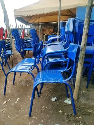 Blue Painted School Metallic Chairs