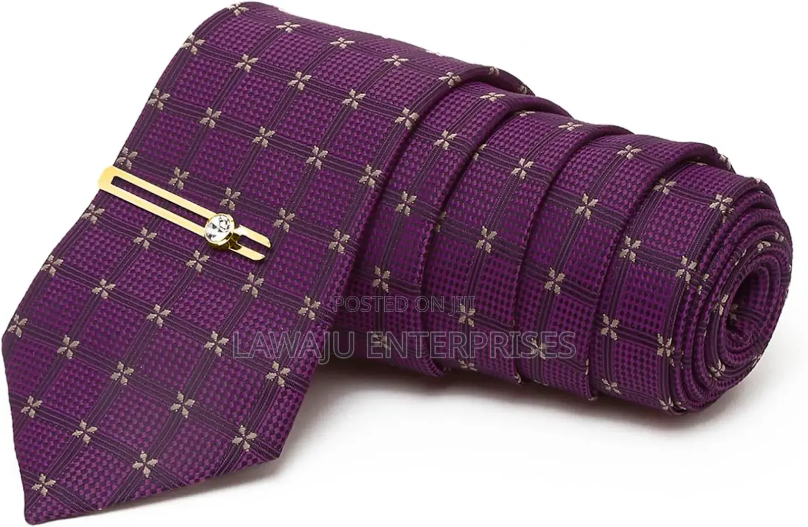 Lilac Men's Tie With Pocket Square