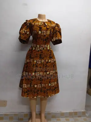 Short Brown Kitenge Dress