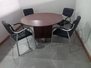 Round Boardroom Table Plus 4 Chairs