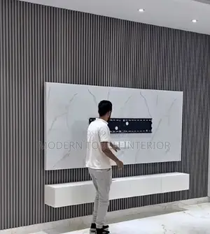 Grey Modern Fluted Wall Panels