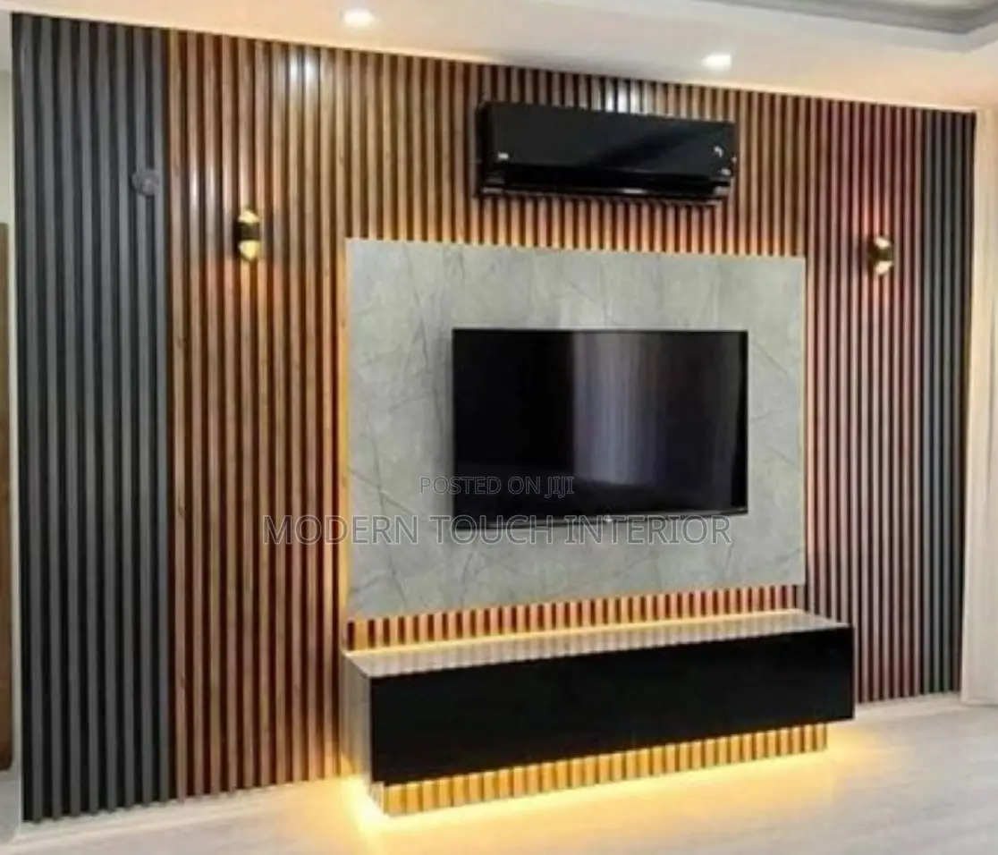 Plain Black WPC Fluted Wall Panel