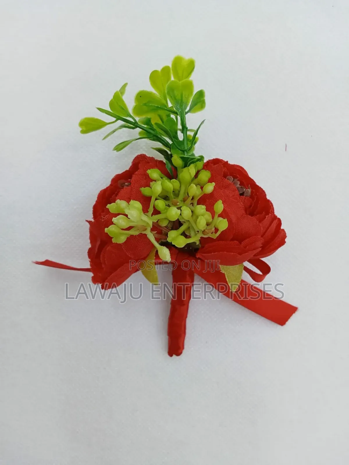 Red Peony Suit Pocket Flower