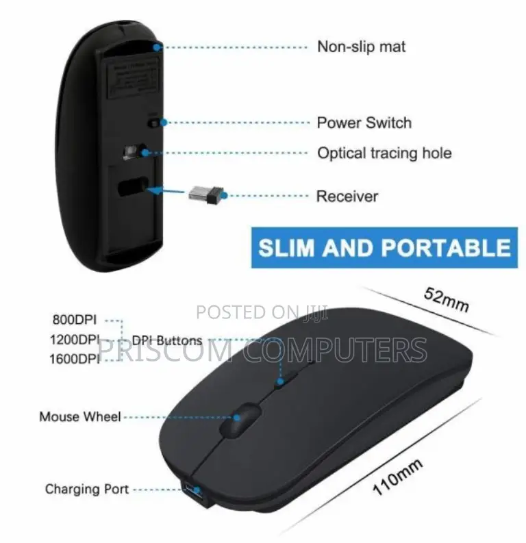 Rechargeable Wireless Mouse (Ultra-slim Design)