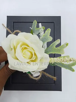 White Rose Suit Pocket Flower