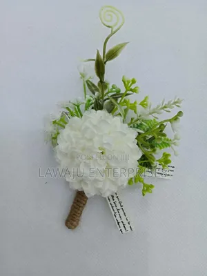 White Carnations Suit Pocket Flower
