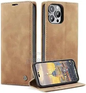 Case for iPhone 16 Pro Max, Wallet Case Matte Leather, Folda