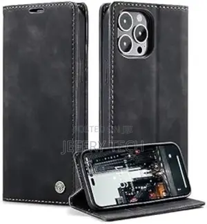 iPhone 16, Wallet Case Matte Leather, Foldable Stand, Full