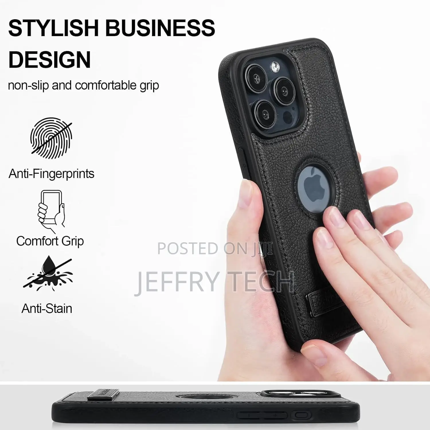 Leather Case for iPhone 15 Pro Max, Ultra-Thin Flexible Soft